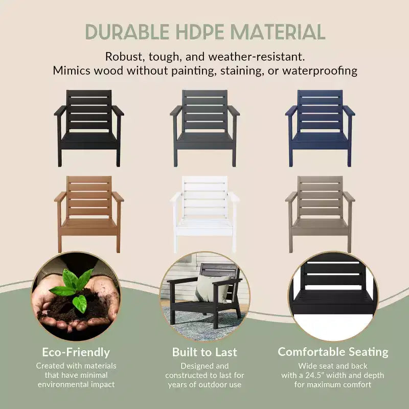 Fauteuil profond d'extérieur en HDPE WestinTrends Avalon (lot de 2)