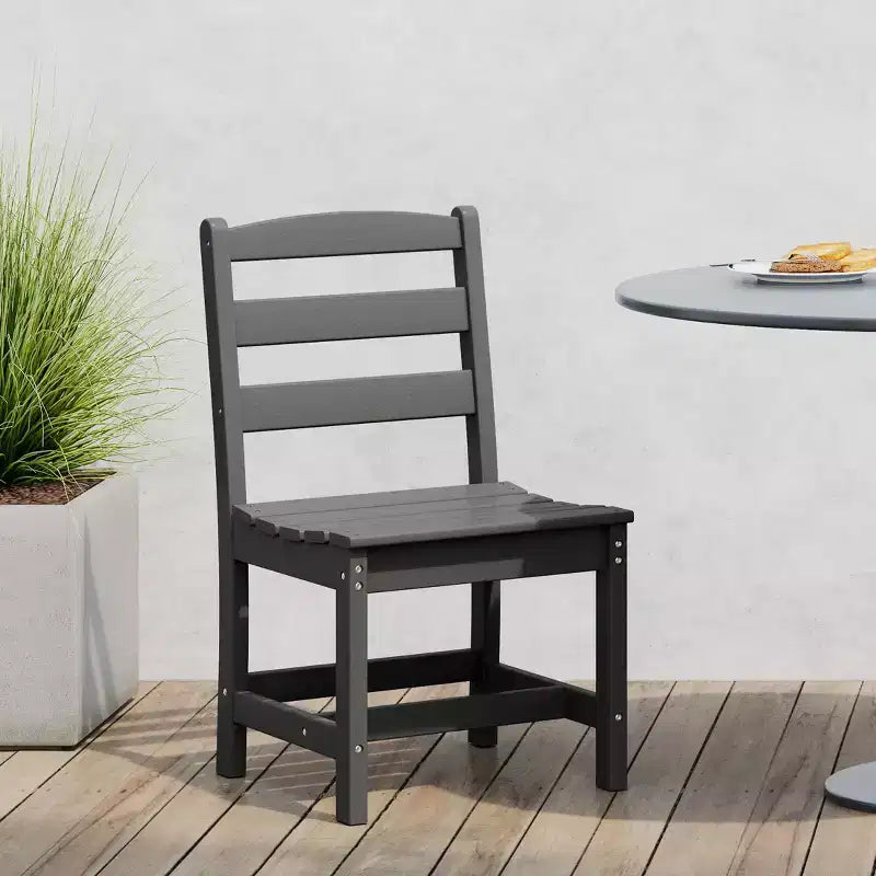 Chaise d'extérieur sans accoudoirs classique WestinTrends Ashore en PEHD pour salle à manger, gris