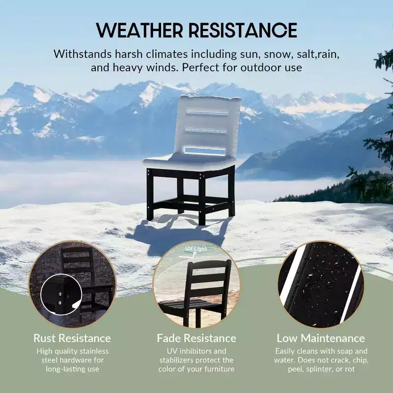 Chaise d'extérieur sans accoudoirs classique WestinTrends Ashore en PEHD pour salle à manger, gris