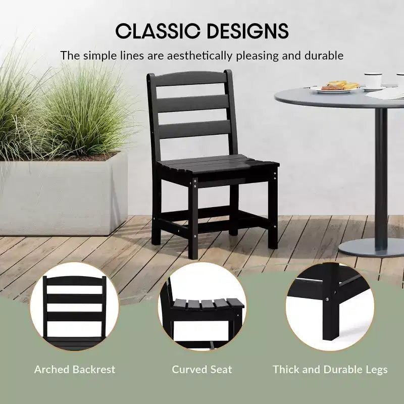 Chaise d'extérieur sans accoudoirs classique WestinTrends Ashore en PEHD pour salle à manger, gris