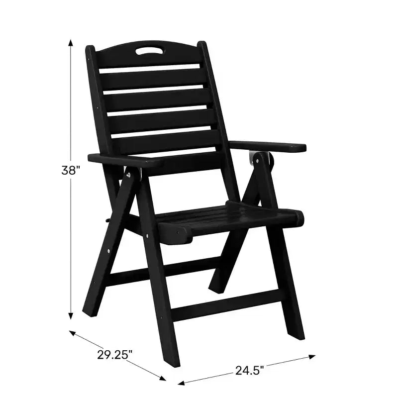 Chaise de salle à manger pliante à dossier haut réglable WestinTrends Malibu en PEHD