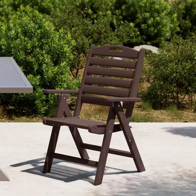 Chaise de salle à manger pliante à dossier haut réglable WestinTrends Malibu en PEHD