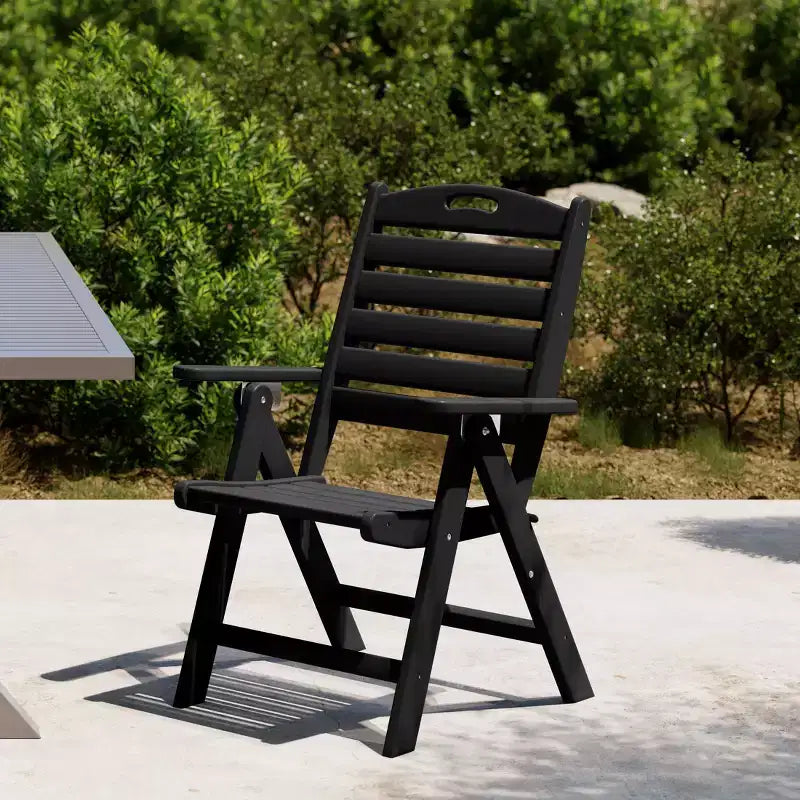 Chaise de salle à manger pliante à dossier haut réglable WestinTrends Malibu en PEHD