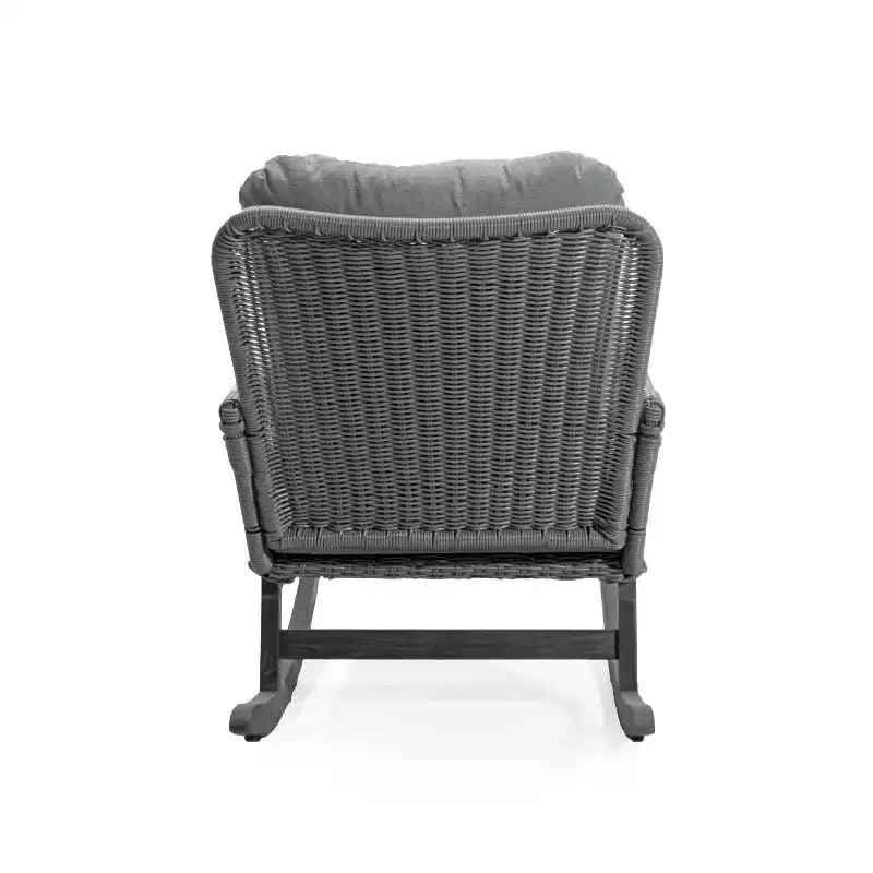 Christopher Knight Home Tamid, chaise à bascule moderne d'extérieur en bois, rotin et métal avec coussin