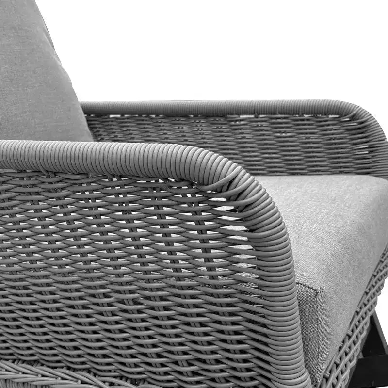 Christopher Knight Home Tamid, chaise à bascule moderne d'extérieur en bois, rotin et métal avec coussin