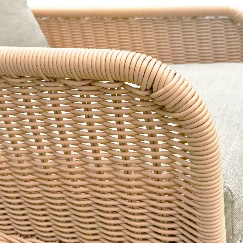 Christopher Knight Home Tamid, chaise à bascule moderne d'extérieur en bois, rotin et métal avec coussin