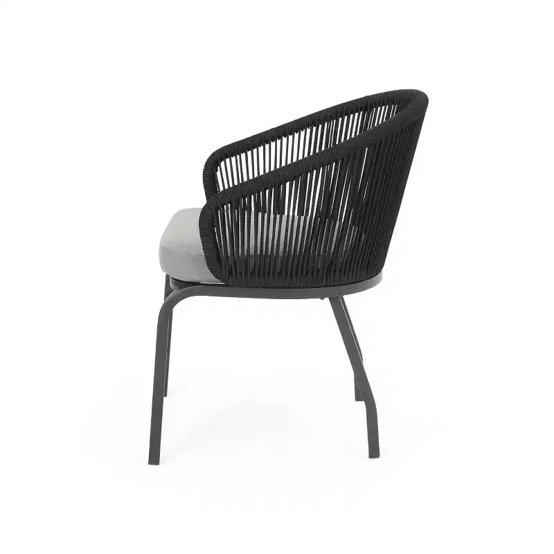 Christopher Knight Home Laguna Chaises de club d'extérieur en corde avec coussin (lot de 2), noir/gris