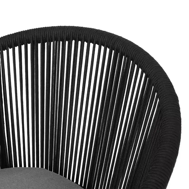 Christopher Knight Home Laguna Chaises de club d'extérieur en corde avec coussin (lot de 2), noir/gris