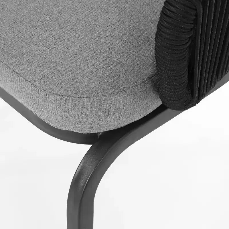 Christopher Knight Home Laguna Chaises de club d'extérieur en corde avec coussin (lot de 2), noir/gris