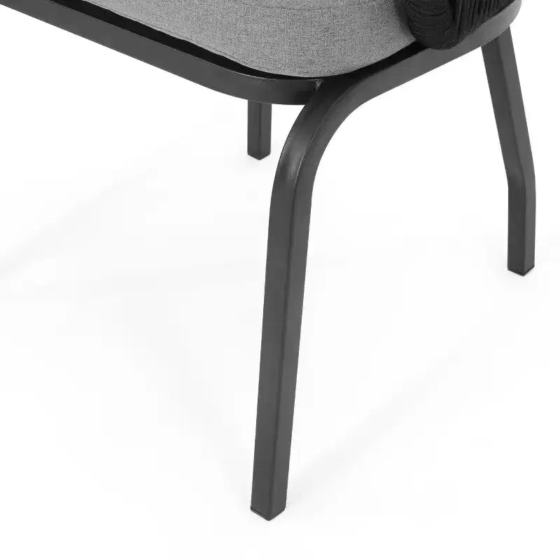 Christopher Knight Home Laguna Chaises de club d'extérieur en corde avec coussin (lot de 2), noir/gris