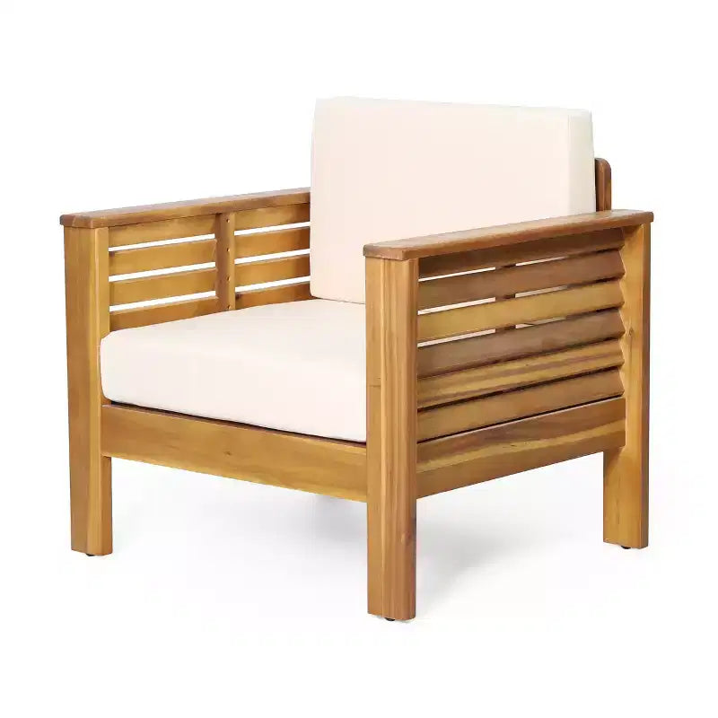 Christopher Knight Home Rabun Chaises de club d'extérieur en bois d'acacia avec coussins (Lot de 2)