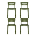 WestinTrends Playa Outdoor Modern Stackable Plastic Patio Dining Chairs (Set of 4), Olive Green