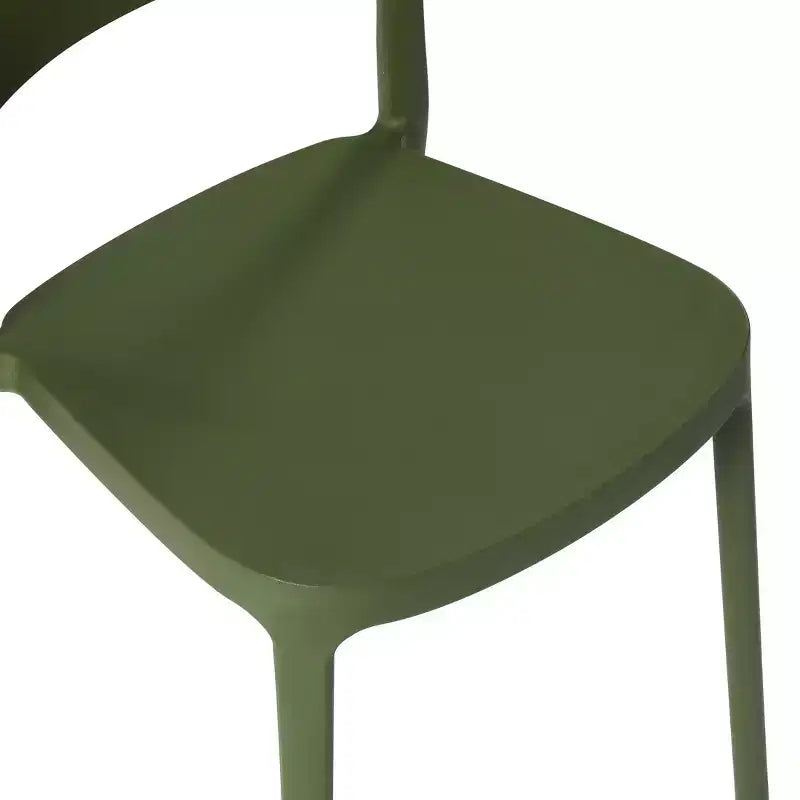 WestinTrends Playa Chaises de salle à manger d'extérieur modernes empilables en plastique (lot de 4), vert olive