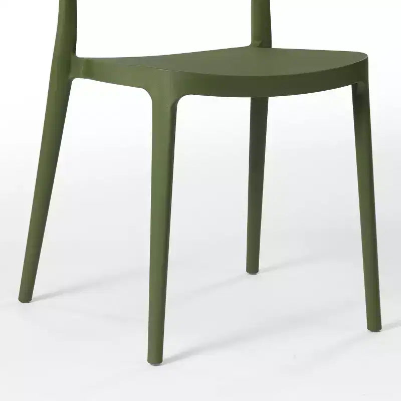 WestinTrends Playa Chaises de salle à manger d'extérieur modernes empilables en plastique (lot de 4), vert olive