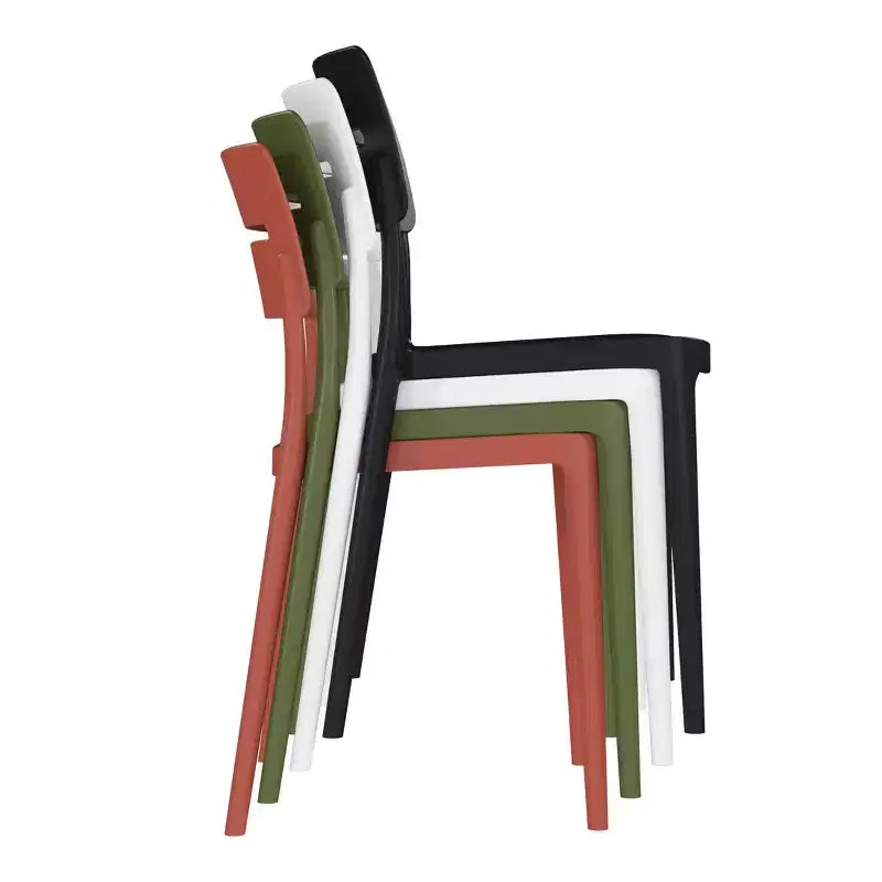 WestinTrends Playa Chaises de salle à manger d'extérieur modernes empilables en plastique (lot de 4), vert olive