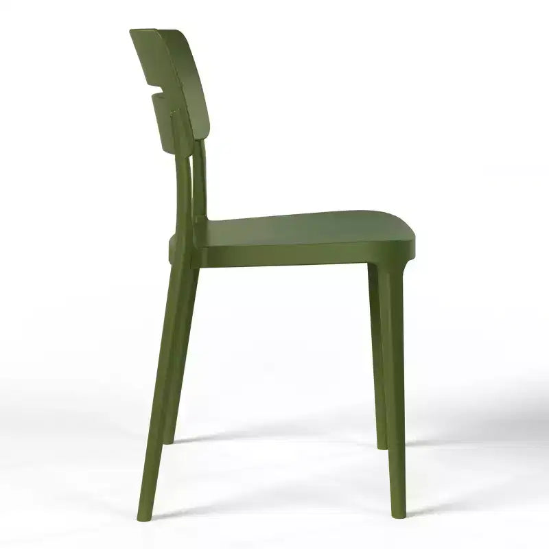 WestinTrends Playa Chaises de salle à manger d'extérieur modernes empilables en plastique (lot de 4), vert olive