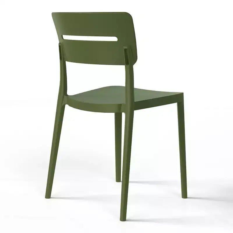 WestinTrends Playa Chaises de salle à manger d'extérieur modernes empilables en plastique (lot de 4), vert olive