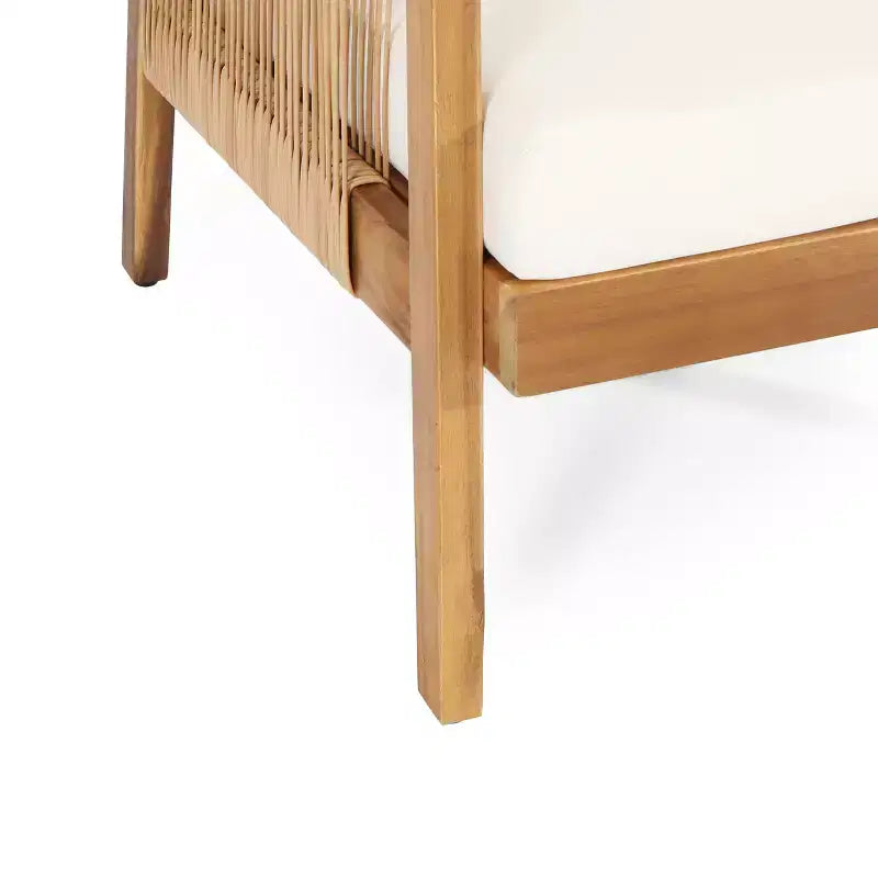 Christopher Knight Home Allerton Fauteuil de jardin en bois d'acacia et osier avec coussins, teck et beige