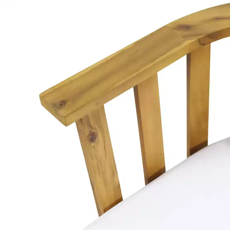 Christopher Knight Home Dean Chaises de jardin Club en bois d'acacia avec coussins (Lot de 2), blanc et teck