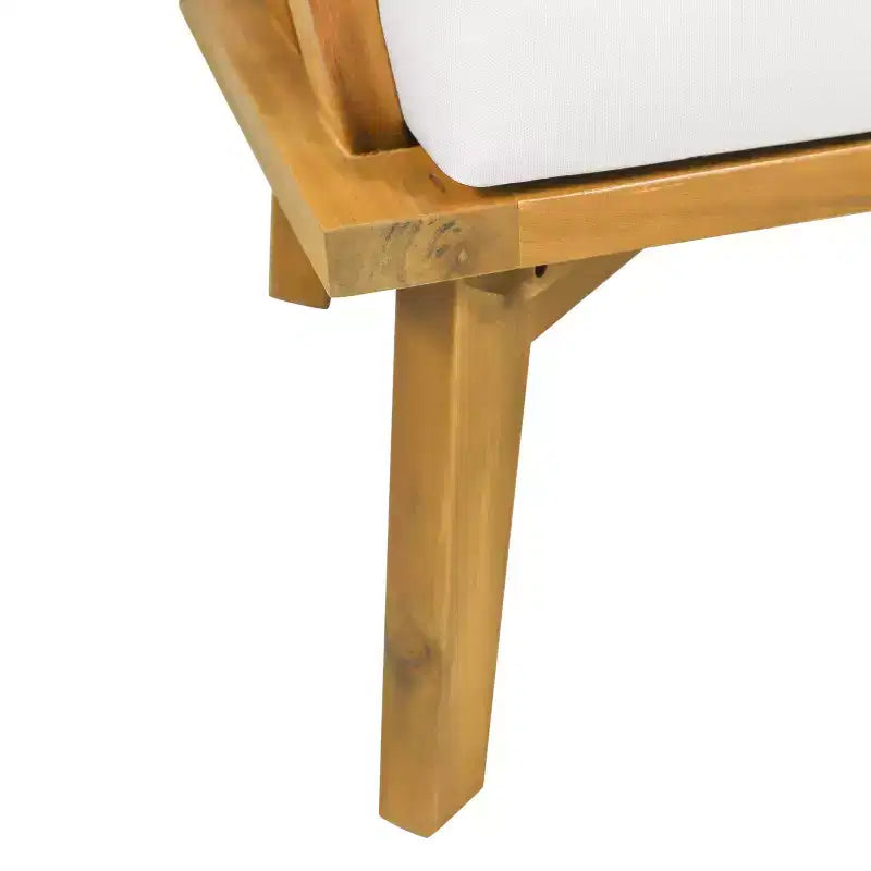 Christopher Knight Home Dean Chaises de jardin Club en bois d'acacia avec coussins (Lot de 2), blanc et teck
