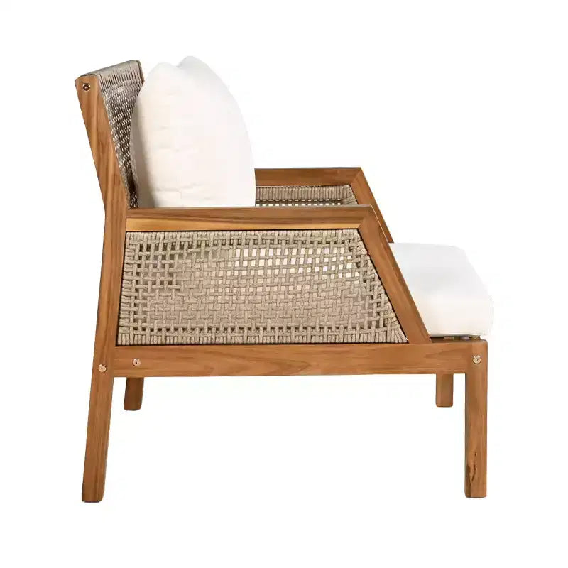 Christopher Knight Home Grania Fauteuil de jardin en rotin et bois d'acacia avec coussin, marron/crème