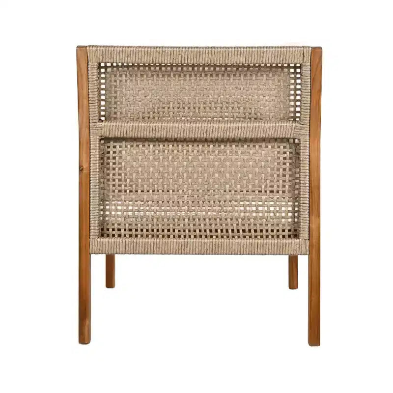 Christopher Knight Home Grania Fauteuil de jardin en rotin et bois d'acacia avec coussin, marron/crème