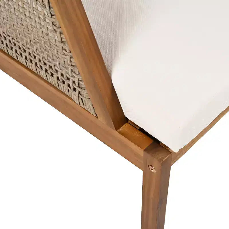 Christopher Knight Home Grania Fauteuil de jardin en rotin et bois d'acacia avec coussin, marron/crème