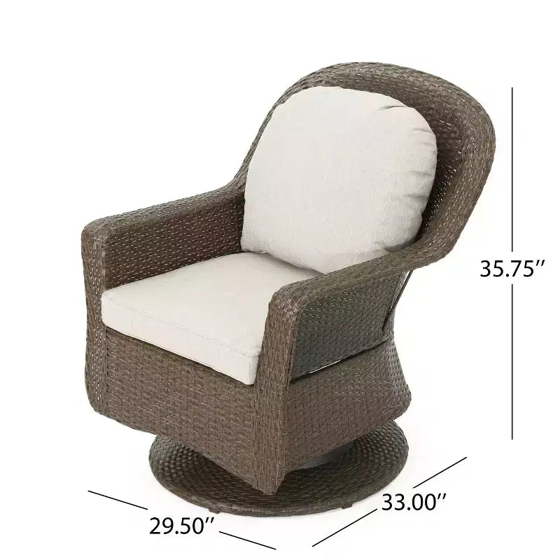 Christopher Knight Home Liam Fauteuils Club d'extérieur en Osier avec Coussins (Lot de 4)