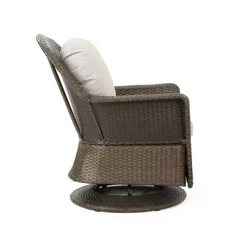 Christopher Knight Home Liam Fauteuils Club d'extérieur en Osier avec Coussins (Lot de 4)
