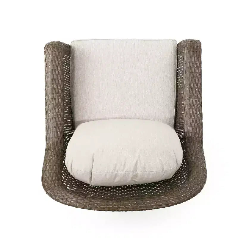 Christopher Knight Home Liam Fauteuils Club d'extérieur en Osier avec Coussins (Lot de 4)