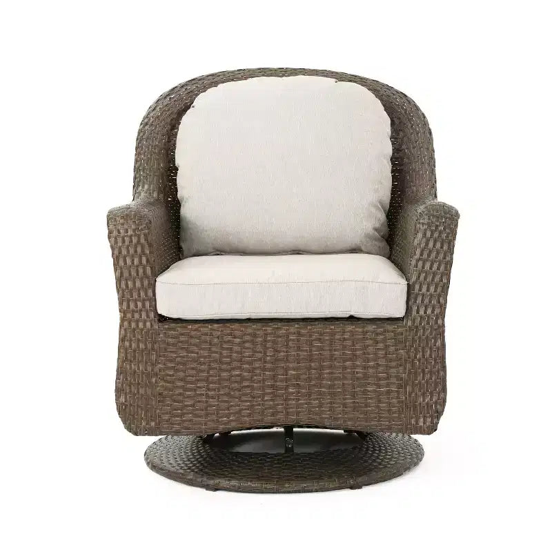 Christopher Knight Home Liam Fauteuils Club d'extérieur en Osier avec Coussins (Lot de 4)