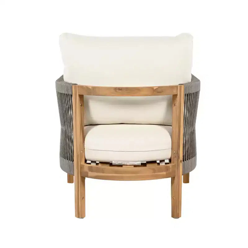 Christopher Knight Home Fauteuil de club rembourré en bois d'acacia tressé en corde Céleste pour patio (Lot de 2)