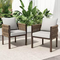 Christopher Knight Home Efraim Patio Rope Weaving Metal Club Chair with Cushion (Set of 2)