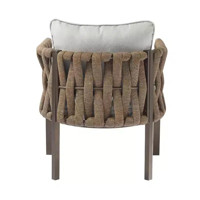 Christopher Knight Home Efraim Chaise de club en métal tressé avec corde et coussin pour terrasse (Lot de 2)