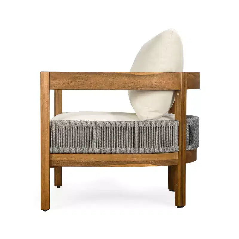 Christopher Knight Home Fawn, fauteuil de jardin moderne en bois d'acacia avec coussins (lot de 2), beige/teck