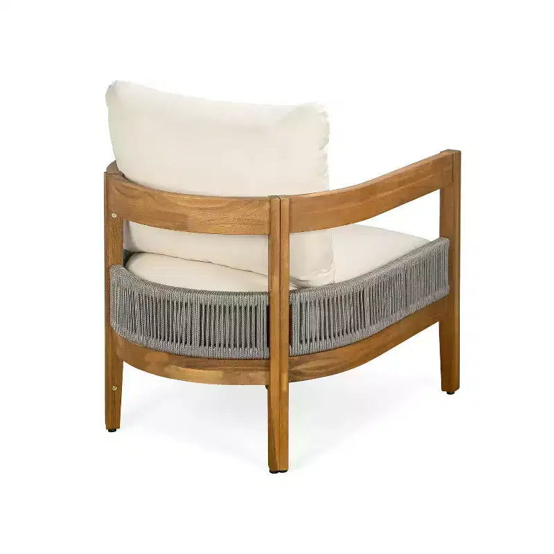 Christopher Knight Home Fawn, fauteuil de jardin moderne en bois d'acacia avec coussins (lot de 2), beige/teck