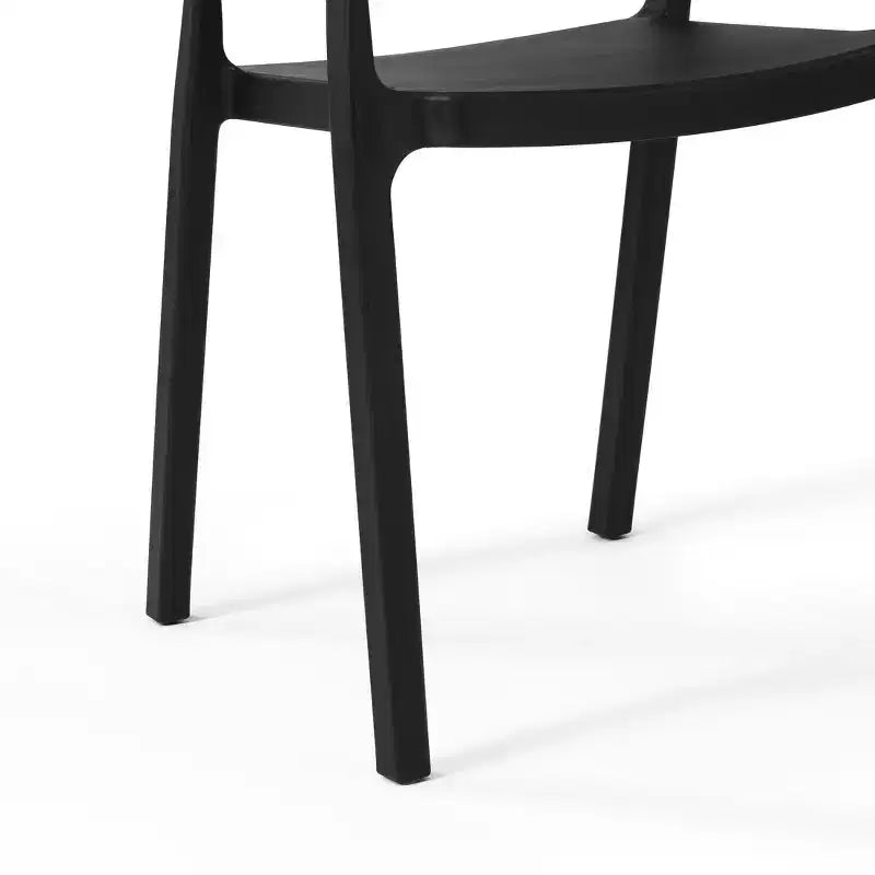 WestinTrends Playa Chaise de salle à manger d'extérieur moderne empilable en résine plastique avec accoudoirs (lot de 2)
