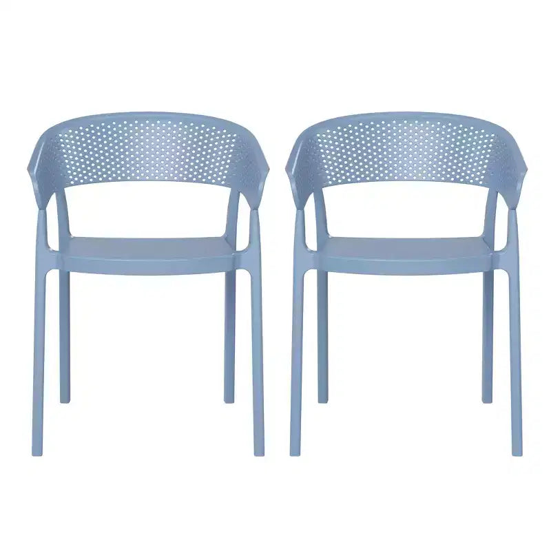 WestinTrends Playa Chaise de salle à manger d'extérieur moderne empilable en résine plastique avec accoudoirs (lot de 2)