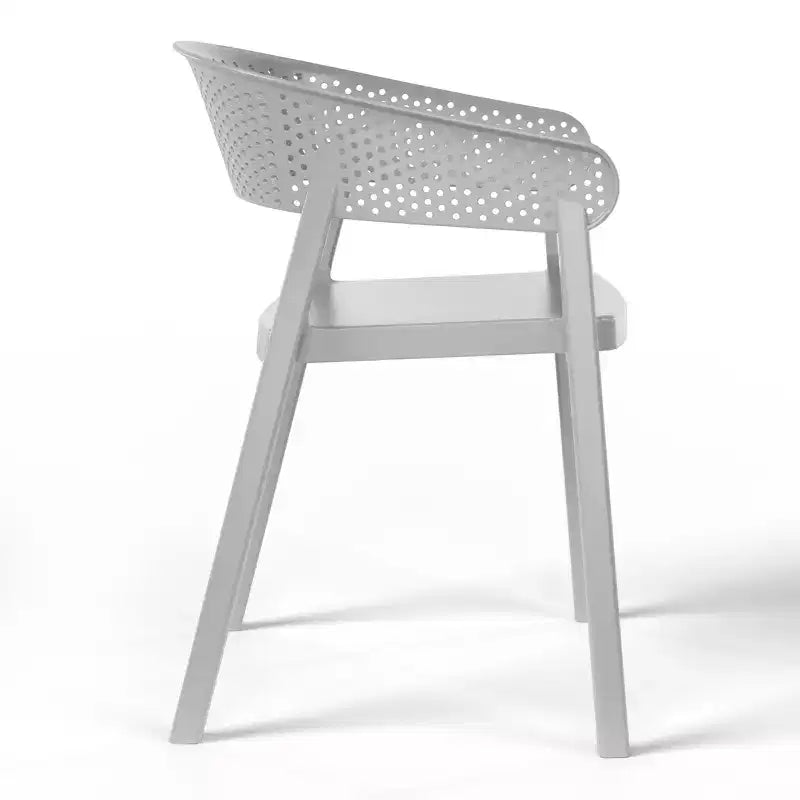 WestinTrends Playa Chaise de salle à manger d'extérieur moderne empilable en résine plastique avec accoudoirs (lot de 2)