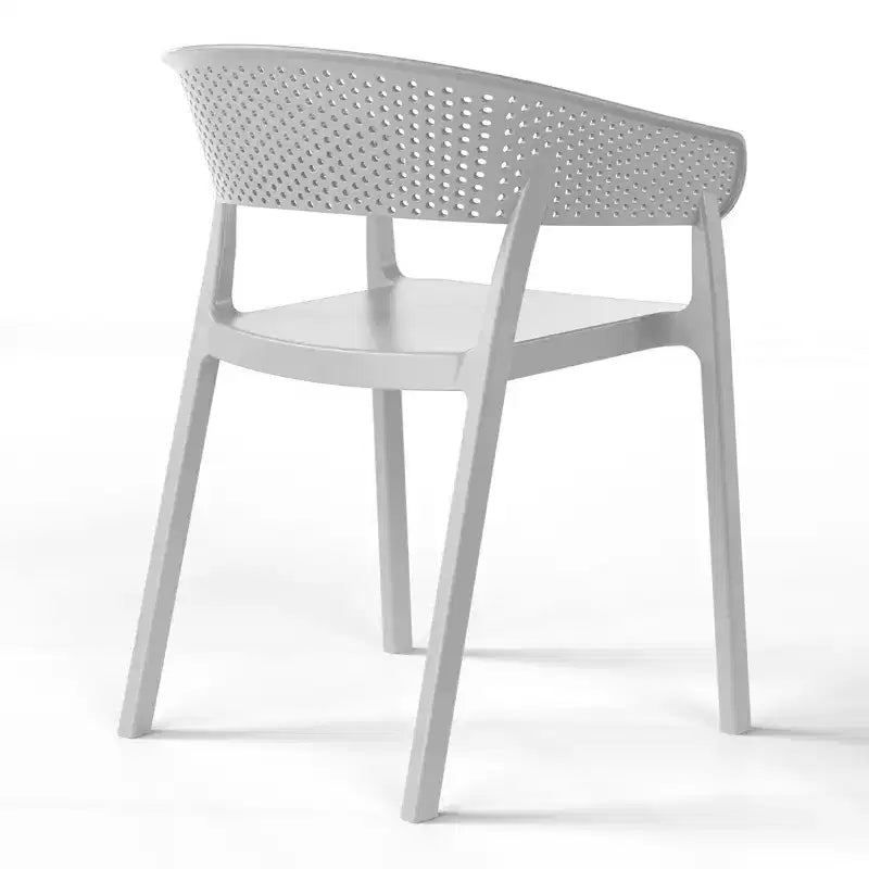 WestinTrends Playa Chaise de salle à manger d'extérieur moderne empilable en résine plastique avec accoudoirs (lot de 2)