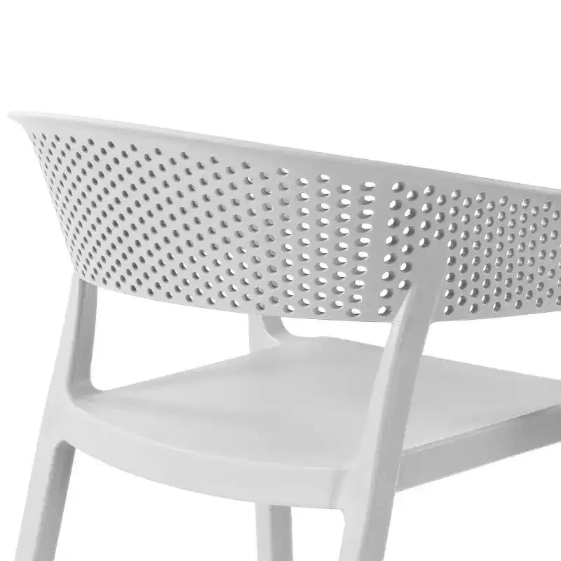 WestinTrends Playa Chaise de salle à manger d'extérieur moderne empilable en résine plastique avec accoudoirs (lot de 2)