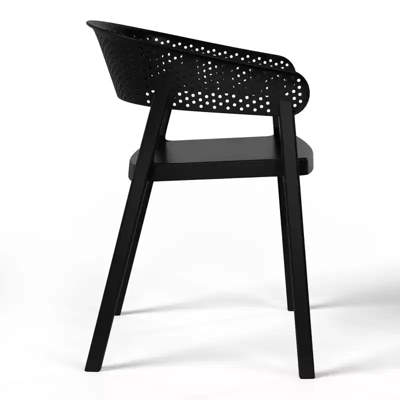 WestinTrends Playa Chaise de salle à manger d'extérieur moderne empilable en résine plastique avec accoudoirs (lot de 2)