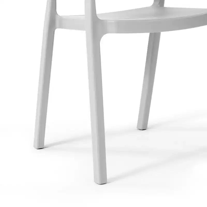 WestinTrends Playa Chaise de salle à manger d'extérieur moderne empilable en résine plastique avec accoudoirs (lot de 2)