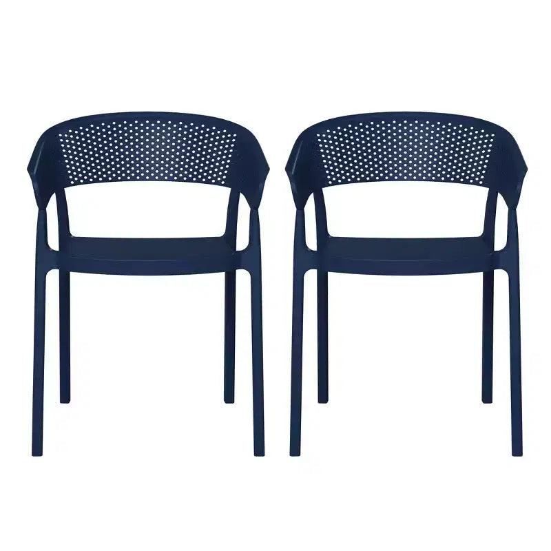 WestinTrends Playa Chaise de salle à manger d'extérieur moderne empilable en résine plastique avec accoudoirs (lot de 2)