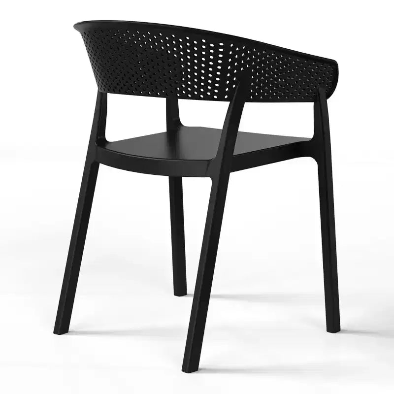 WestinTrends Playa Chaise de salle à manger d'extérieur moderne empilable en résine plastique avec accoudoirs (lot de 2)