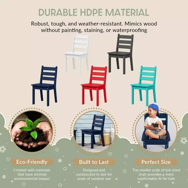 WestinTrends Chaise de salle à manger en plastique HDPE pour enfants Treehouse (ensemble de deux)
