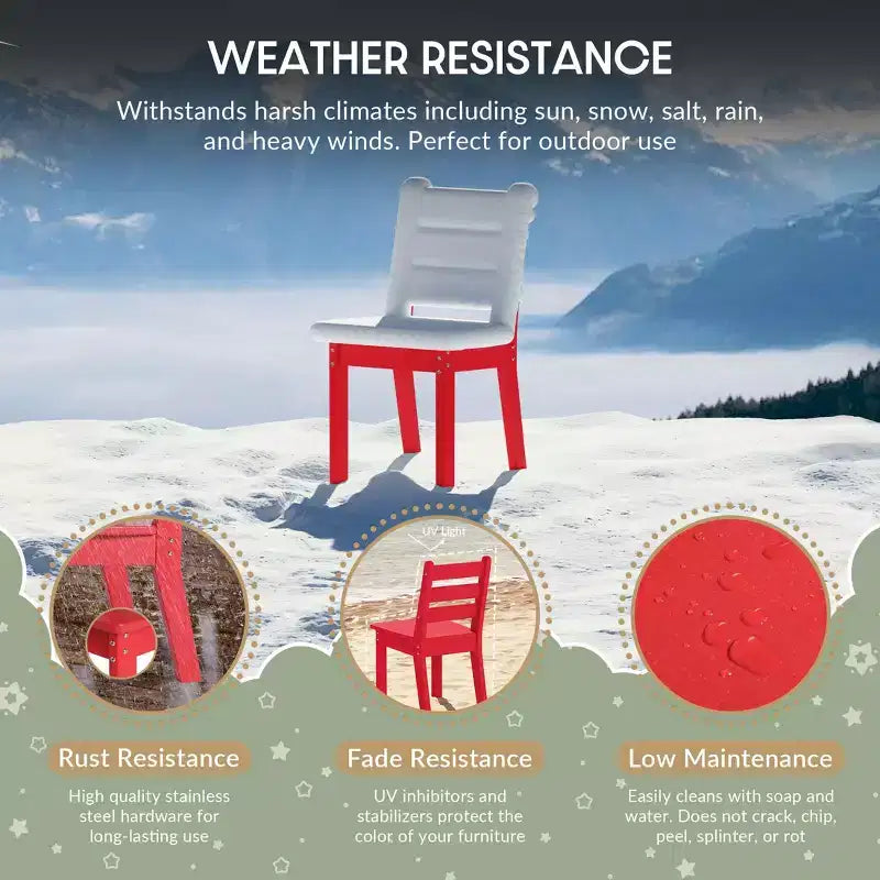 WestinTrends Chaise de salle à manger en plastique HDPE pour enfants Treehouse (ensemble de deux)
