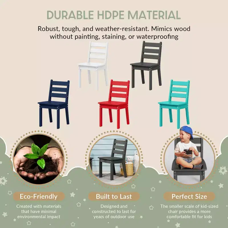 WestinTrends Chaise de salle à manger en plastique HDPE pour enfants Treehouse (ensemble de deux)