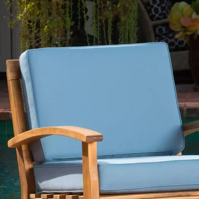 Christopher Knight Home Peyton Chaises de club d'extérieur en bois d'acacia avec coussins résistants à l'eau (Lot de 2)