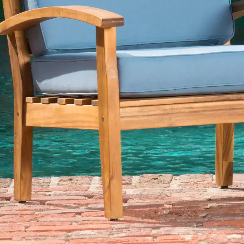 Christopher Knight Home Peyton Chaises de club d'extérieur en bois d'acacia avec coussins résistants à l'eau (Lot de 2)